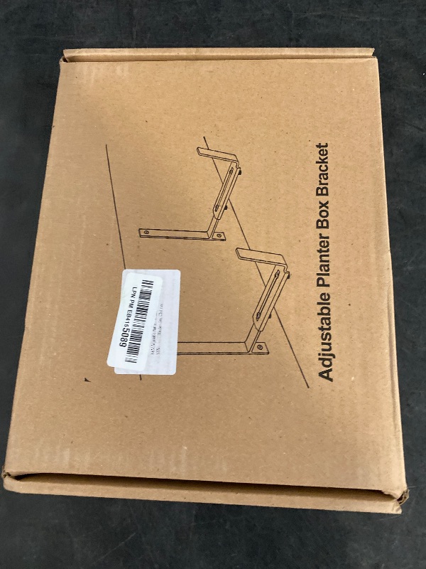 Photo 1 of Y&M 6 PCS Adjustable Window Box Brackets for Planter Box, Heavy Duty Wall Mounted Hooks Hangers for Flower Baskets Holder Durable, Hanging Brackets for Fence Patio Garden Balcony