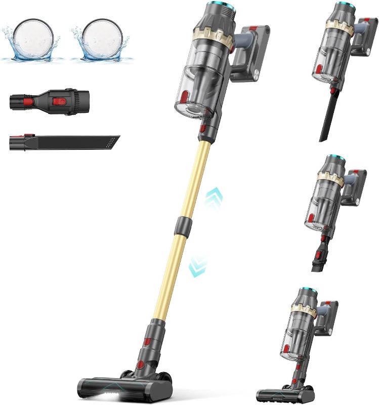 Photo 1 of Cordless Vacuum Cleaner, 550W/48Kpa Self-Standing Vacuum Cleaners for Home, up to 70 mins Run Time, Powerful Suction with Touch Screen, Stick Vauum Cleaner for Pet Hair,Carpet,Hardwood Floor