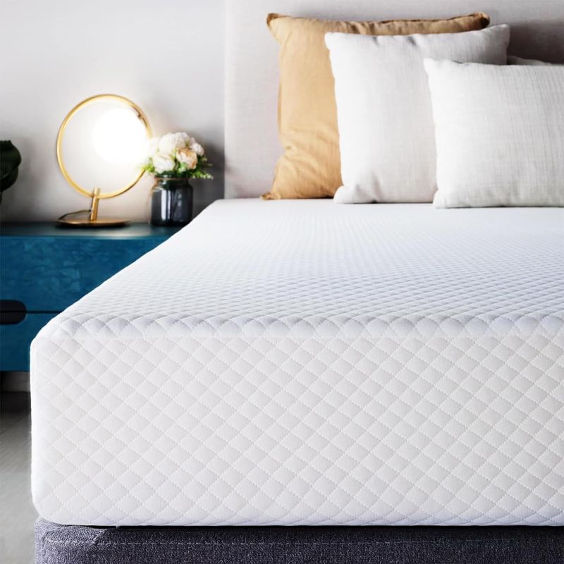 Photo 1 of Full Mattress 6 Inch Memory Foam Colchones Bed in a Box Medium Firm Cooling Gel Green Tea Full Size Mattress with Breathable Soft Fabric Cover CertiPUR-US Pressure Relief