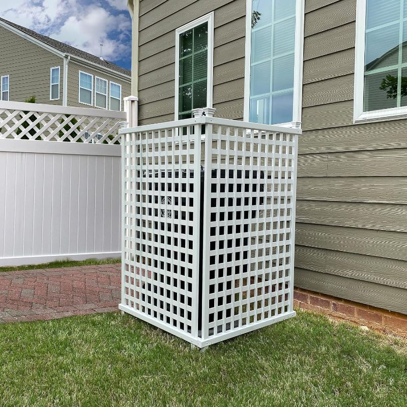 Photo 1 of Zippity Outdoor Products Enclo Privacy Screens ZP19047 Highland Lattice Privacy Screen 57” H x 36” W (2-Pack), White