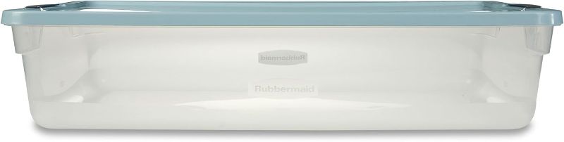Photo 1 of Rubbermaid Cleverstore Storage Tote, 41 QT, Clear