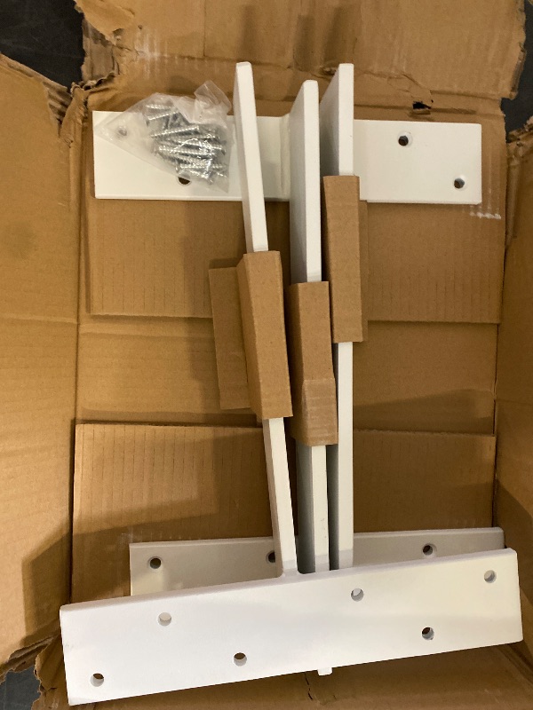 Photo 1 of Free Hanging Countertop Support Bracket 16" Lx2.5 W 3 Pack White Heavy Duty Hidden Floating Wall Shelf Bracket 3/8" Thick for Floating Bars,Bench Seats,Vanities