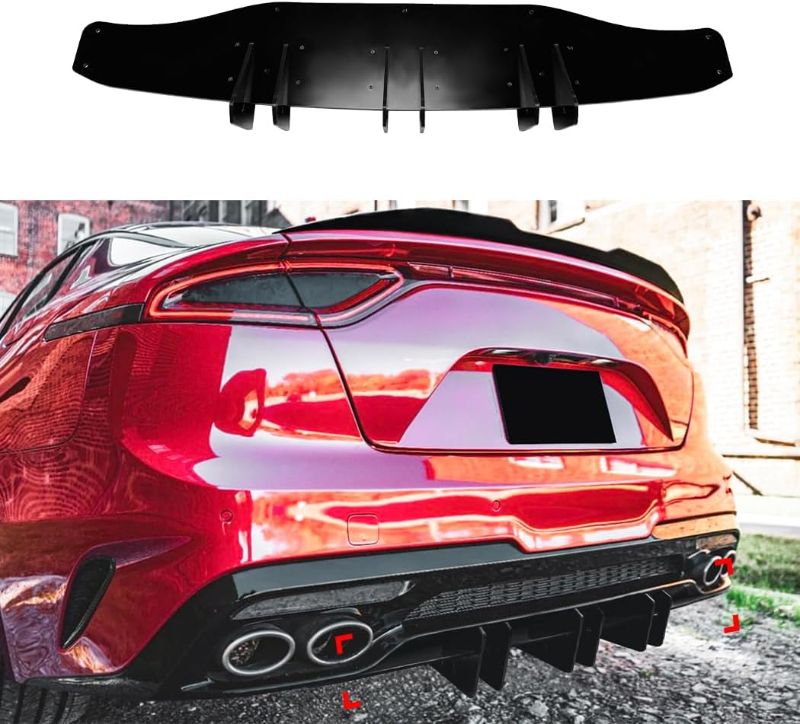 Photo 1 of Add-On Rear Bumper Diffuser Valance Splitter Fits for KIA Stinger 2017-2020 Pre-Facelift,Blake Style Rear Diffuser Valance Splitter for KIA Stinger 2017-2020 Pre-Facelift Only