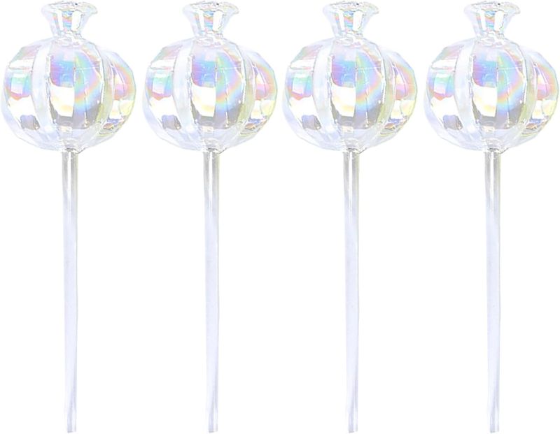 Photo 1 of Set of 4 Plant Watering Globes, Glass Self Watering Planter Spikes Insert for Indoor Plants, Automatic Outdoor Plant Watering Devices for Plant Lover Gifts