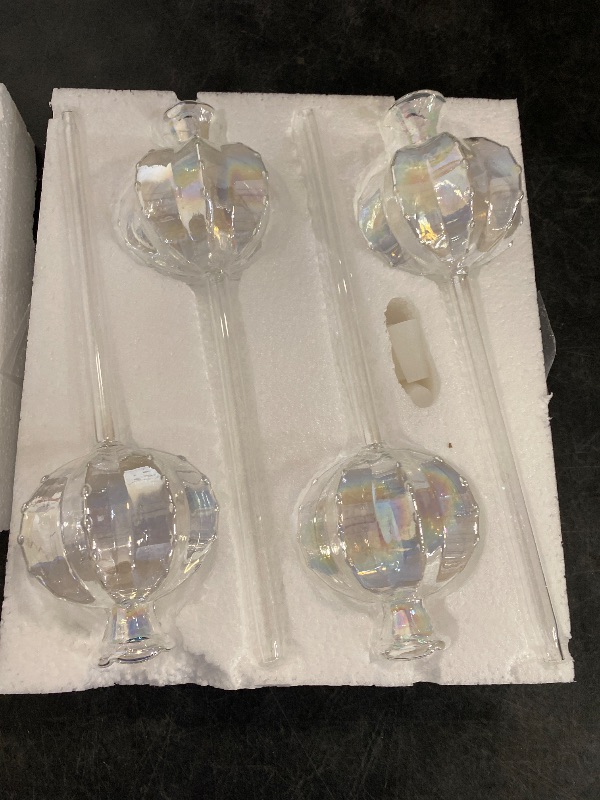 Photo 1 of Set of 4 Plant Watering Globes, Glass Self Watering Planter Spikes Insert for Indoor Plants, Automatic Outdoor Plant Watering Devices for Plant Lover Gifts