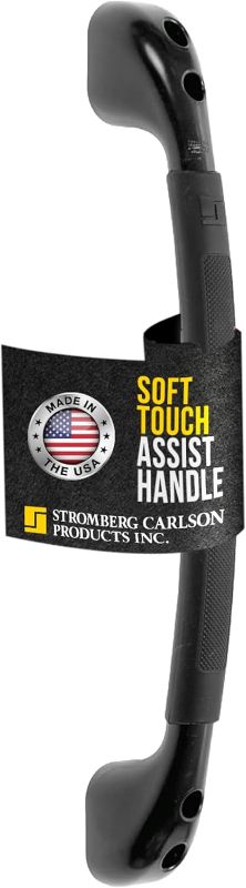 Photo 1 of Stromberg Carlson AH-150 Black Soft Touch Assist Handle - RV Exterior Grab Handle and Entrance Handle - Grab Bars for RV and Camper - Comfortable Entry Door Handle