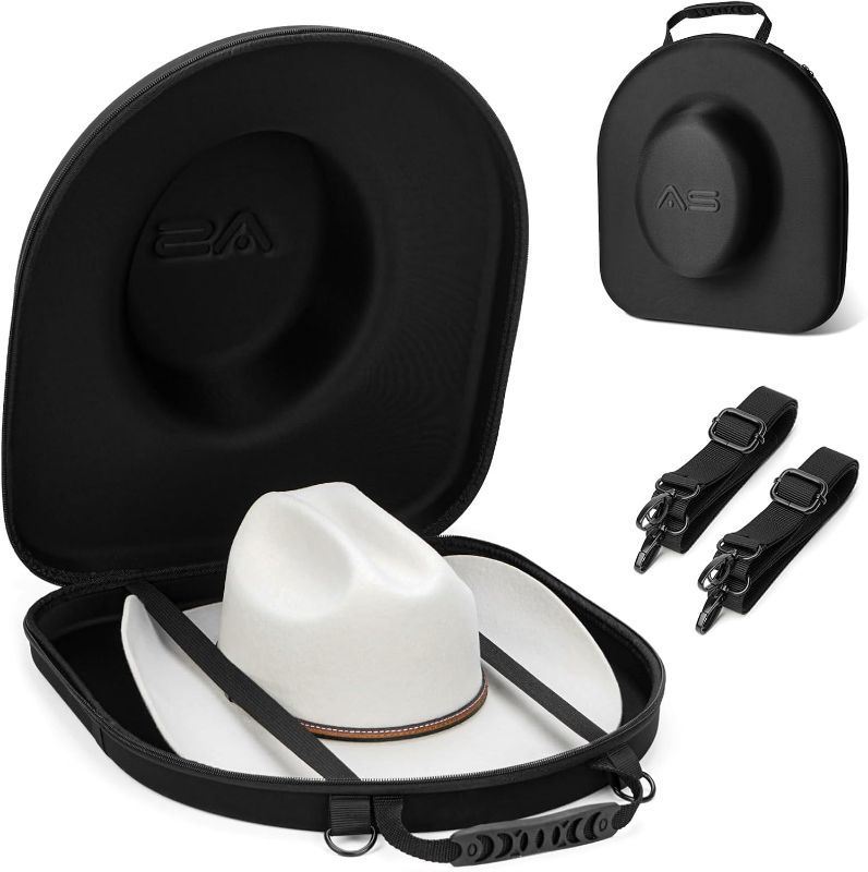 Photo 1 of Hat Box for Travel-Crush Proof Hat Travel Case for Cowboy Hats Holder Storage Box Organizer Cap Carrier with Adjustable Carry Strap