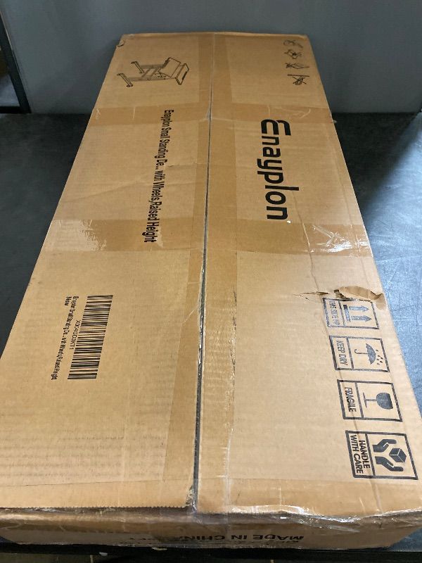 Photo 1 of Small Standing Desk with Wheels, Tall Mobile Stand Up Table, Portable Standing Desk for Walking Pad, Rolling Table Adjustable Height, Rolling Computer Table for Tall Person