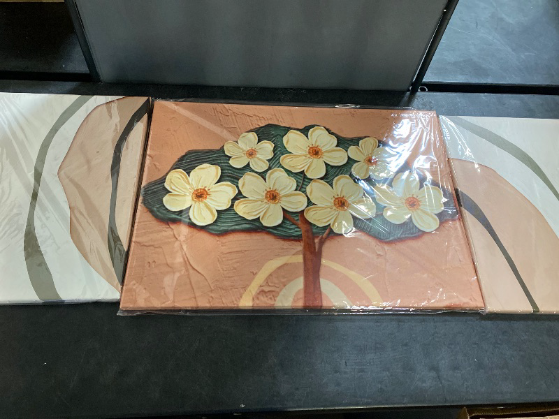 Photo 1 of 3 Pack Paintings for Home Decor, Flower Tree and Abstract Backgrounds