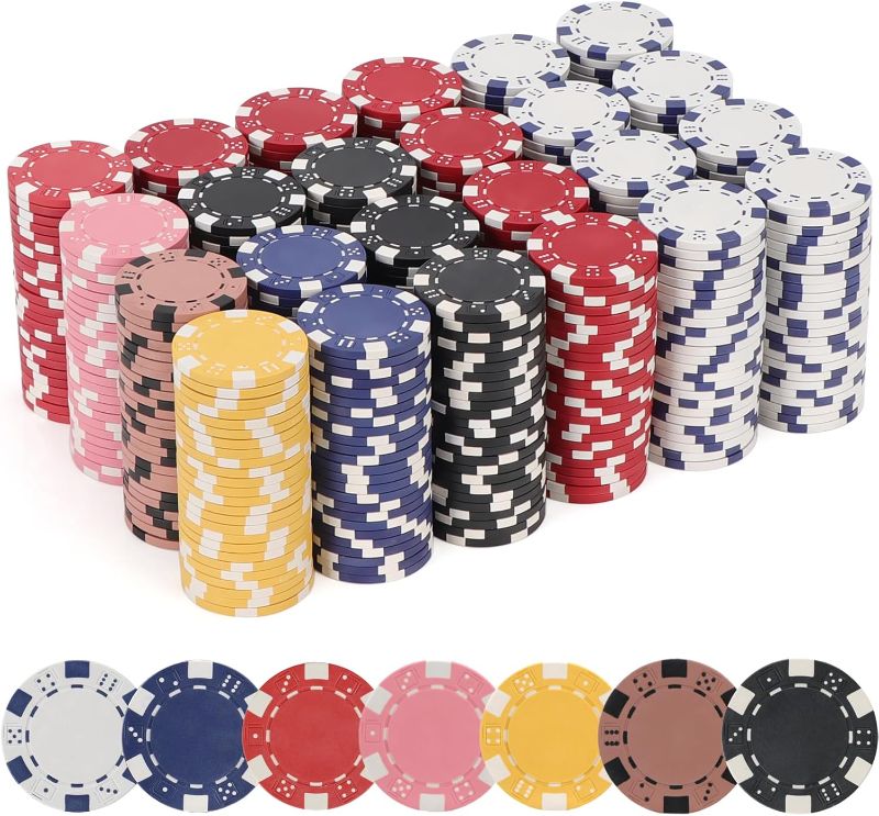 Photo 1 of Poker Chips,Poker Chips Set for Card Board Game,11.5 Gram,for Texas Hold'em, Blackjack,Card Club or Late Night Poker Games 600 CT.