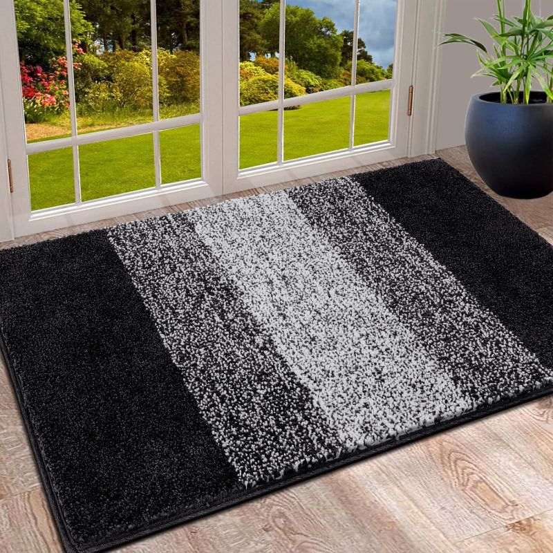 Photo 1 of Vaukki Indoor Doormat Entryway Door Rug, Non Slip Absorbent Mud Trapper Mat Inside Floor Mat, Washable Door Carpet for Entryway (59''x82.5'', Black)