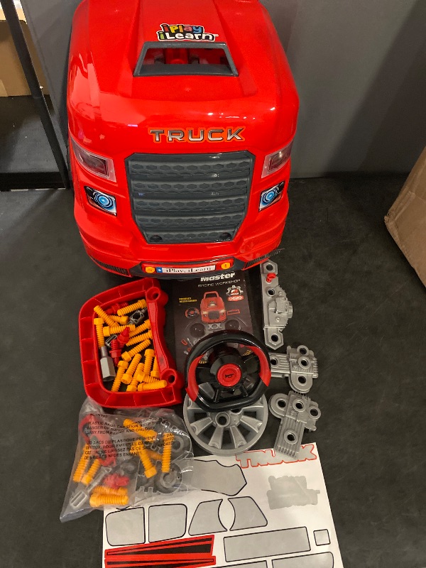 Photo 1 of iPlay, iLearn Large Truck Engine Toy, Kids Mechanic Repair Set for 3-5 Yr Toddlers, Big Builder Kit, Take Apart Motor Vehicle Pretent Play Car Service Station, Gifts 4 6 7 8 Year Old Boy Child