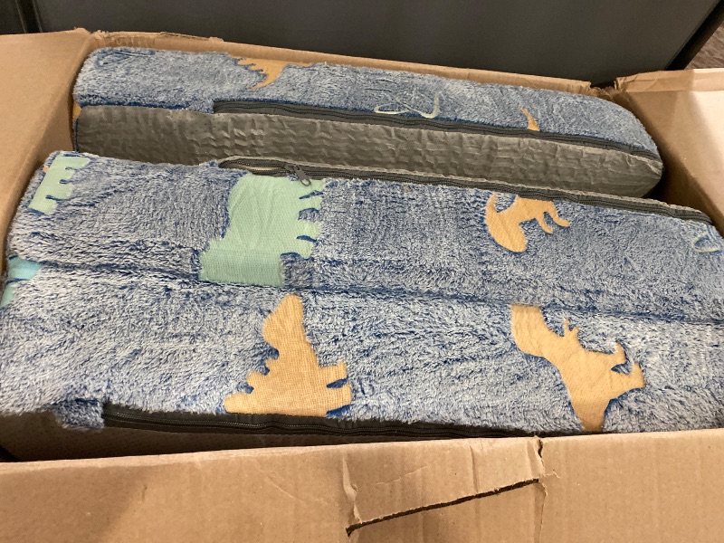 Photo 1 of Trifold Floor Mattress for Kids, Glow in The Dark Baby Kids Futon with Removable Cover, Portable Foam Toddler Nap Mat with Storage Bag for Girls and Boys, Blue Dinosaur