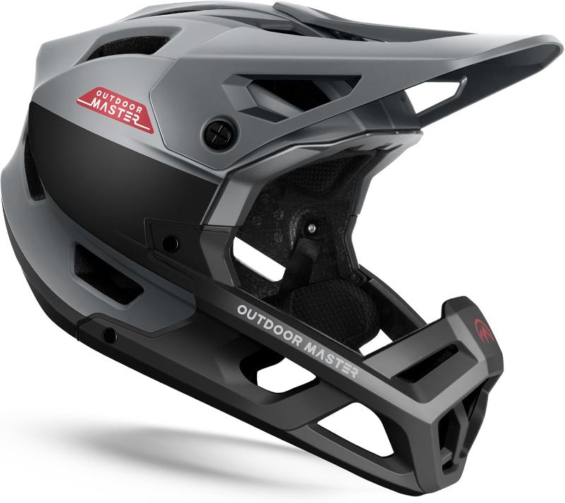 Photo 1 of OutdoorMaster Full Face Mountain Bike Helmet for Men & Women-Two Removable Chin Pad Mountain Bike Helmet Grizzly, Ventilation Lightweight Racing Downhill DH BMX MTB Helmet