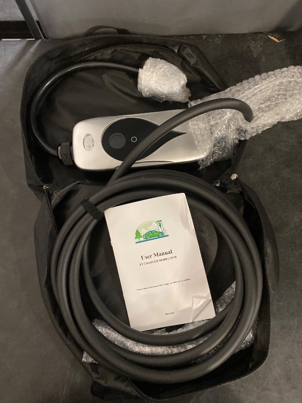 Photo 1 of SAE J1772 Level 2 EV Charger Compatible, 32 Amp 90-260V, 7KW, Charging Cable with NEMA 14-30 Plug Home Indoor/Outdoor EV Charging