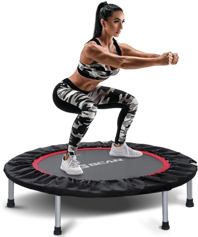 Photo 1 of BCAN 38"/40''/48'' Foldable Mini Trampoline Fitness Trampoline with Safety Pad,Rebounder Exercise Trampoline for Adults Indoor/Garden Workout,Max Load 300lbs/440lbs