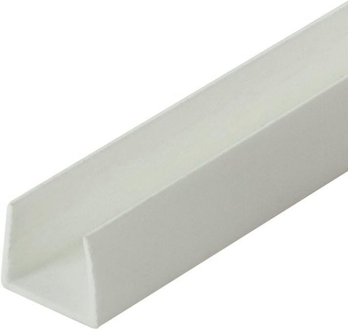 Photo 1 of Outwater Plastics White 1/2'' Styrene Plastic U-Channel/C-Channel 48 Inch Lengths (Pack of 3)