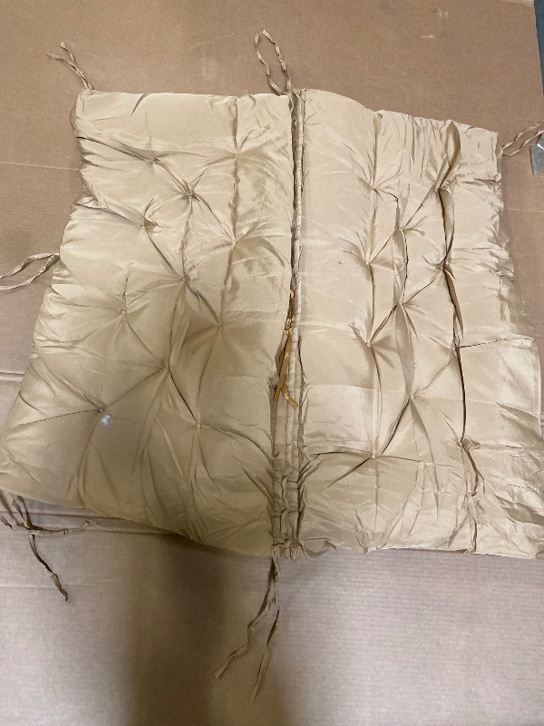 Photo 1 of 40" x 40" Khaki Replacement Swing Cushions for Outdoor Furniture: 2-3 Seater Waterproof Porch Bench Cushions with Ties and Backrest - 4" Thick Patio Swing Chair Cushion for Garden Backyard