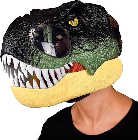 Photo 1 of Maxx Action Interactive Dinosuar Helmet with Moving Jaw, Roars and Growls, Dinousaur Halloween Costume, Adjustable for Children and Adults