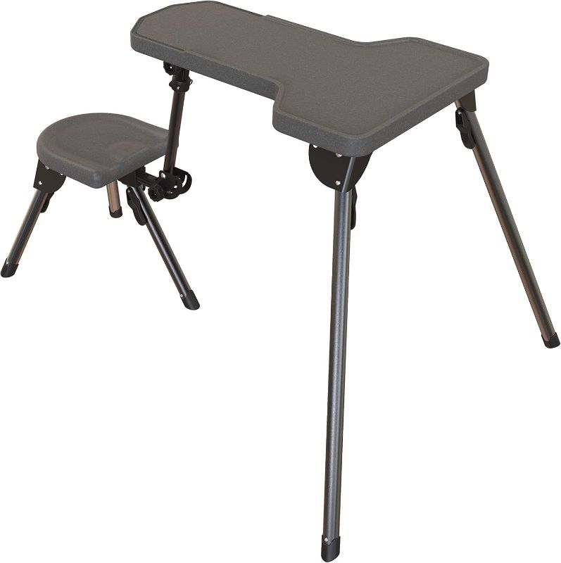 Photo 1 of Caldwell Stable Table Lite with Weatherproof Tabletop, Ambidextrous Seat and Fully Collapsible Design for Easy Transport and Outdoor Target Shooting