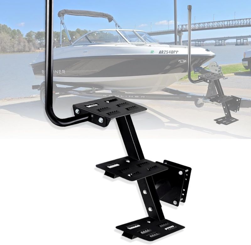 Photo 1 of 3 Steps Heavy Duty Boat Trailer Steps, 500 lbs Capacity Boat Trailer Ladder with Non-Slip Surface, Universal Fit Boarding Steps for Bass Boat, Pontoon Boat, Loading Gear or Fishing