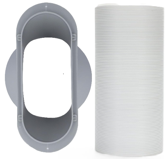 Photo 1 of Portable Ac Window Vent Kit,5 inch Portable Air Conditioner Exhaust Hose Coupler Air Conditioning Part Window Adapter Supports CW CCW Threads, Portable Air Conditioner Exhaust Window Adapter + VAGKRI Portable Air Conditioner 12000&14000 BTU Exhaust Hose
