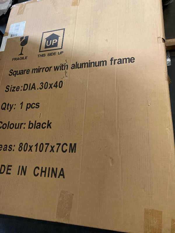 Photo 1 of Wall Mirror 30x40 Inch Bathroom Mirror Modern Vanity Mirror 40 x 30 Rectangle Mirror with Brushed Frame Black 30 by 40 Mirror for Horizontal or Vertical Hanging Wall-Mounted Mirror