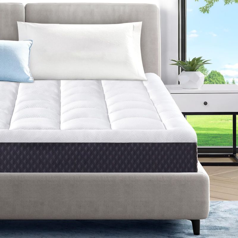 Photo 1 of 5 Inch Queen Size Mattress in a Box, Cooling Gel Memory Foam Plus Pillowtop Mattress, Ergonomically Designed, CertiPUR-US Certified, Fiberglass-Free, Pressure Relief