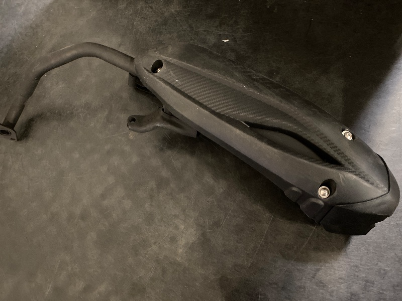 Photo 1 of Motorcycle Exhaust Assembly in Heavy Iron Material Compatible with Chinese GY6 125cc 150cc 4-Stroke Engine Scooter Moped RSZ 150 Gas Engine Scooters