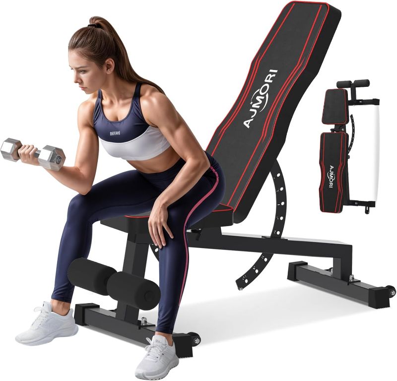 Photo 1 of Weight Bench,Adjustable Workout Bench for Home Gym with 1200 LBS,Adjustable Back/Seat Exercise Bench Incline for Full-Body Strength Training