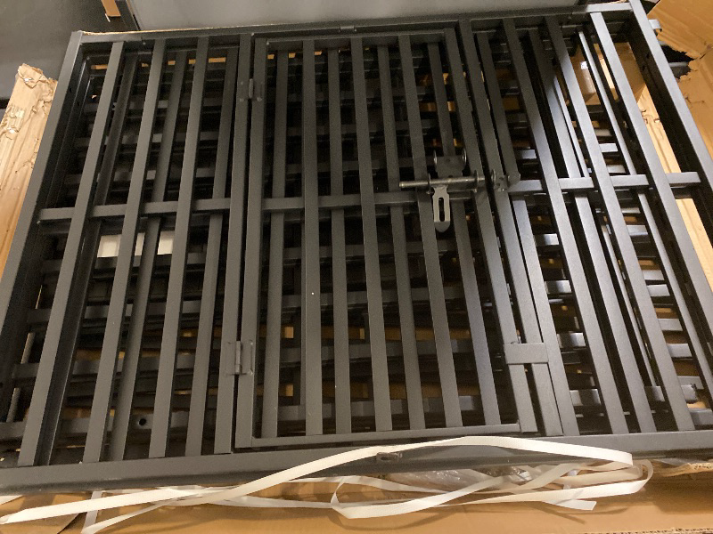 Photo 1 of 42 inch Heavy Duty Dog Crate, Upgraded Thickened Steel Frame Indestructible Kennel for Large & High Anxiety Dogs, Escape Proof Design with 3 Doors, 4 Lockable Wheels and 2 Removable Trays (42 Inch)