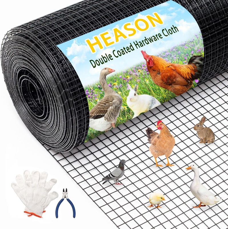 Photo 1 of 36'' x 100' 1/2inch Hardware Cloth 19 Gauge Black PVC Coated Wire Fencing Galvanized Welding Garden Fence Roll Square Mesh 19 Gauge Chicken Rabbit Snake Cage Heavy Duty Welding Fencing