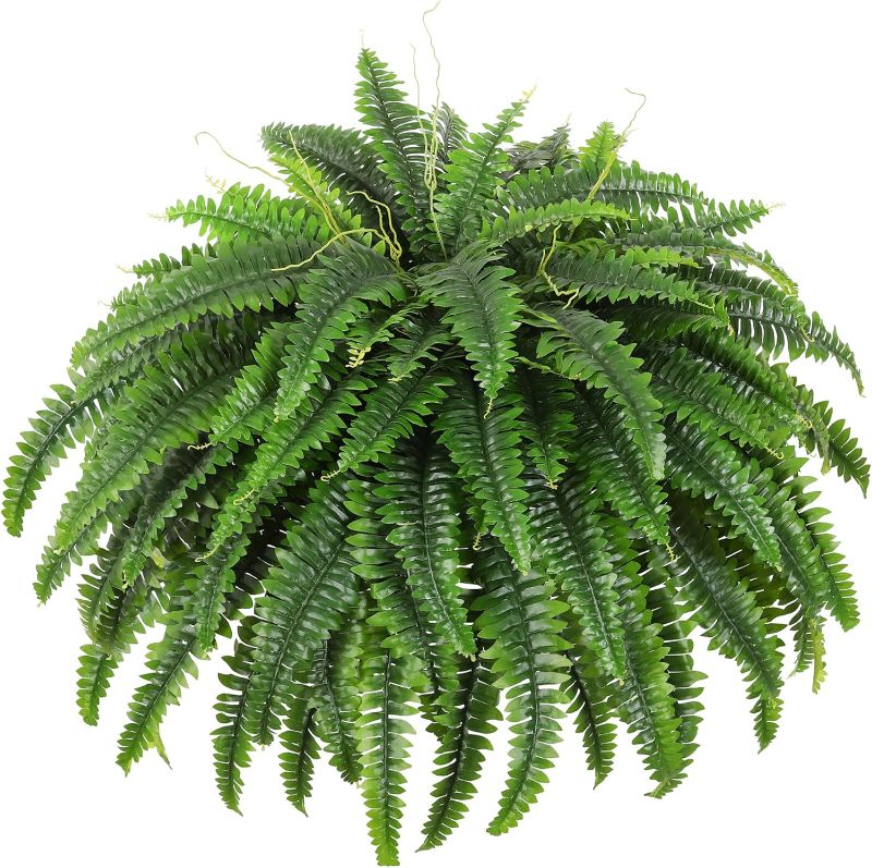 Photo 1 of Single Silky Artificial Boston Fern Bush, 49Inch Large Artificial Ferns for Outdoors, Large Faux Ferns Artificial Plants,Suitable for Decorating Office, Living Room Faux Greenery,95Branches