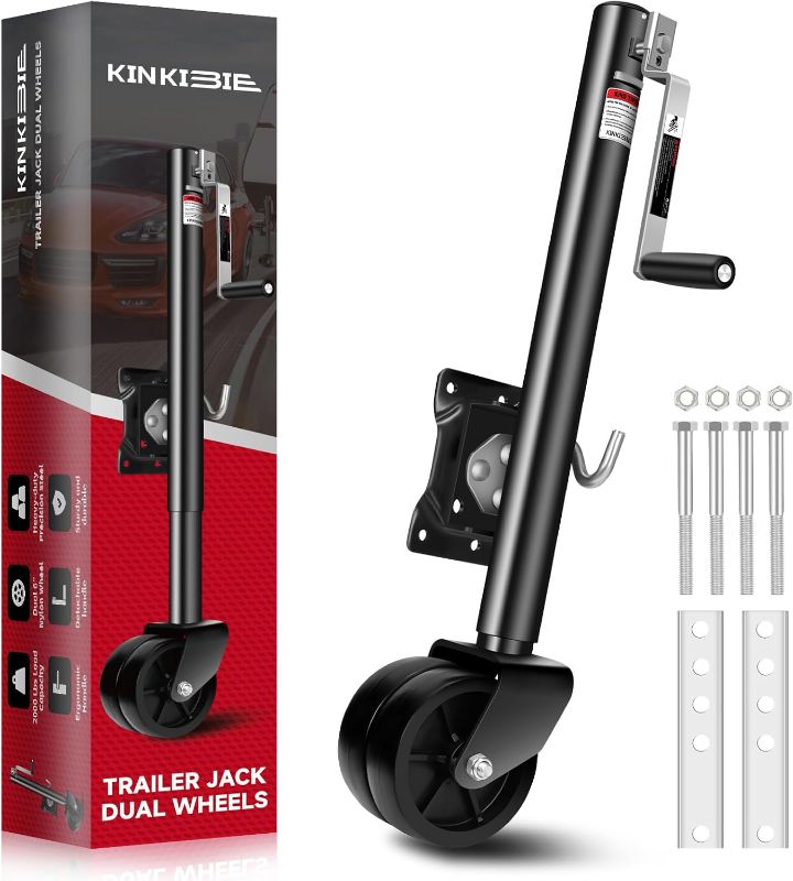 Photo 1 of Trailer Jack 2000 lbs with 6" Dual Wheels-Heavy Duty for 15.7" Lift-RV Boat Trailer Tongue Jack