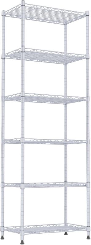Photo 1 of 6 Wire Shelving Steel Storage Rack Adjustable Unit Shelves for Laundry Bathroom Kitchen Pantry Closet(Silver,11.7" D x 21.4" W x 63" H)