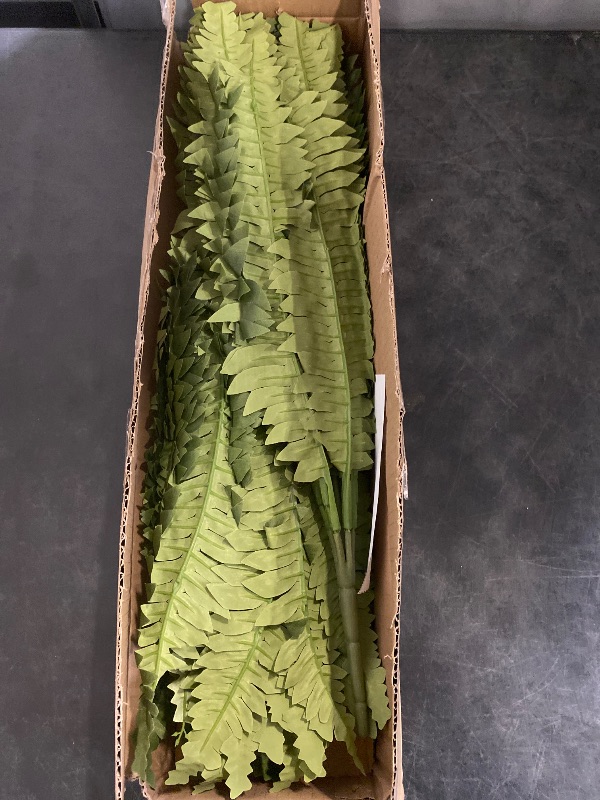 Photo 1 of Fake Ferns - Set of 2 Artificial Fern,35 Leaves for Each Bouquet - Indoor/Outdoor Faux Boston Fake Fern Bush Plant for Home, Office, Garden Decoration.33Inch