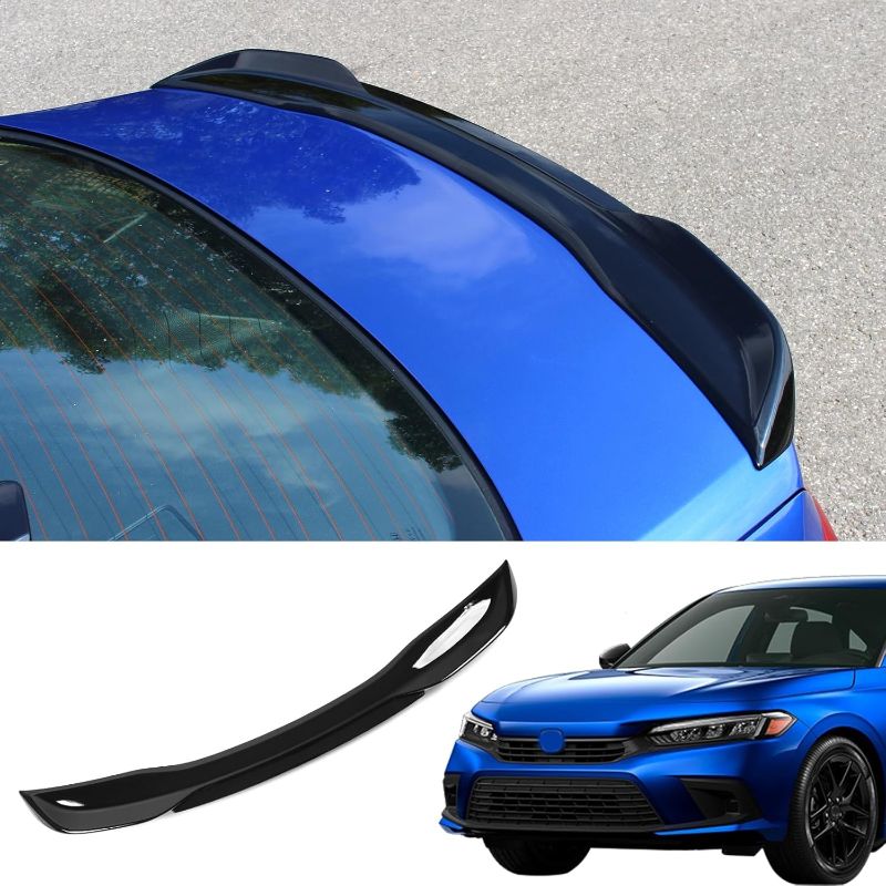 Photo 1 of Spoiler Wing Compatible with 2022 2023 2024 2025 Honda Civic Sedan Spoiler Trunk Rear Spoiler Wing Lip for Honda Civic Sedan Accessories (Glossy Black)