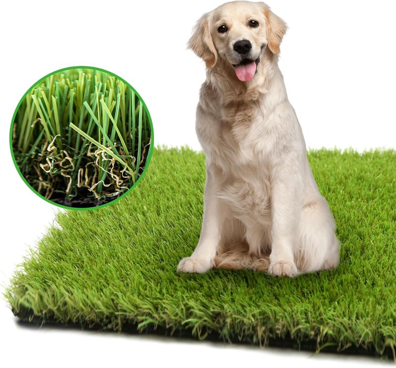 Photo 1 of Artificial Grass Turf for Dogs 3 ft x 5 ft,1.38 inch Fake Grass Pee Pad for Puppy Potty Training?Faux pet Grass Rug for Indoor/Outdoor Patio,Dogs Wee Wee Pad,Turf Grass Mat for Dogs Potty