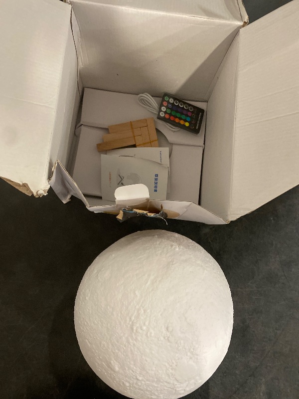 Photo 1 of LOGROTATE Moon Lamp, Moon Light Lamps with Time Setting and Stand 3D Printing LED 16 Colors, Hung Up Decorative Night Lights for Baby Kids Friends Lover Birthday Gifts(Diameter 9.6 inch)