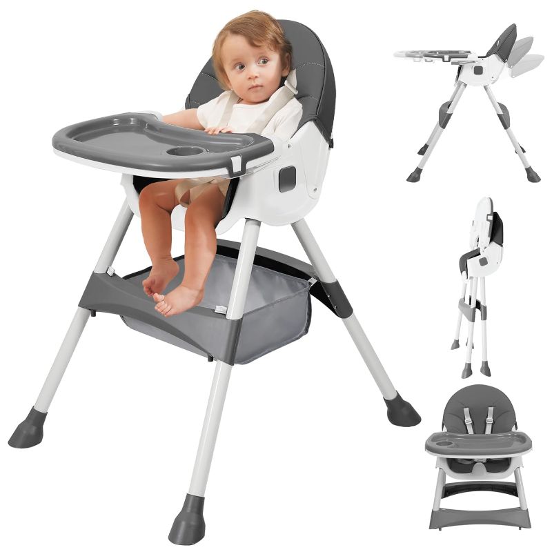 Photo 1 of Baby High Chair, 6 in 1 Convertible High Chairs for Babies and Toddlers with 5-Point Safety Harness,Foldable High Chair for Space-Saving, Adjustable Dining Tray,Backrest & Height,Easy to Clean Surface