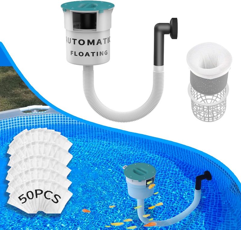 Photo 1 of Surface Float Skimmer,2025 Upgrade,No Installation Required, no Adjustable Bracket Required,Comes with 10 Filter Socks