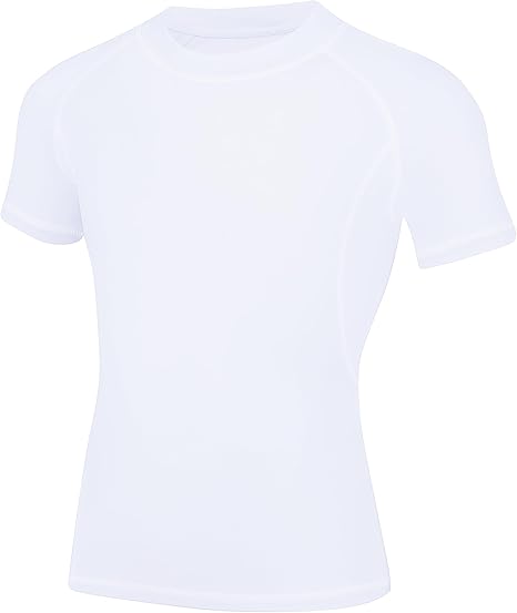 Photo 1 of L Youth Boys Compression Shirt Short Sleeve Kids Quick Dry Base Layer Undershirt Basketball Athletic T-Shirt