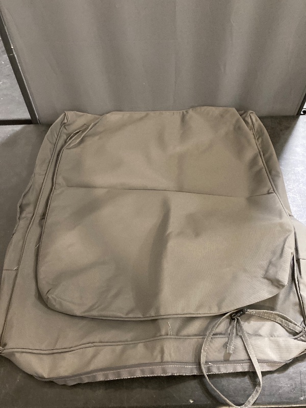 Photo 1 of 2 Pack Square Waterproof Outdoor Cushion Covers 24 x 24 x 4 inch with Zipper, Fade Safe Patio Cushion Covers Replacement Grey, Covers Only