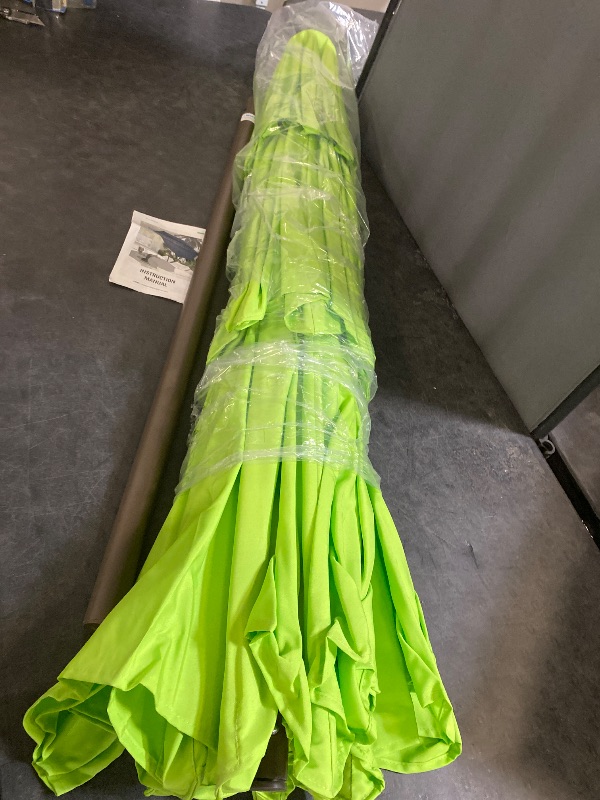 Photo 1 of 9 FT Patio Umbrella for Outdoor, Outdoor Umbrella with Push Button Tilt and Crank, Outdoor Patio Umbrellas with 8 Sturdy Ribs for Market, Garden, Deck, Backyard, Pool (Apple Green)