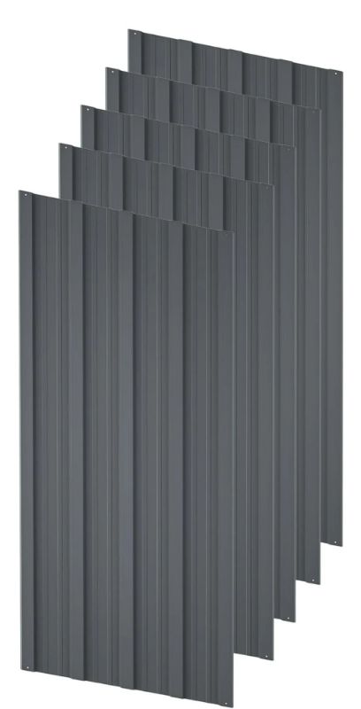 Photo 1 of Corrugated Metal Roof Panels 5 Panels  18 ft x 7 ft Gray Gazebo Top Cover Heavy Duty Gray Roof Suitable for Garages, Sheds, Stables and Mobile Homes