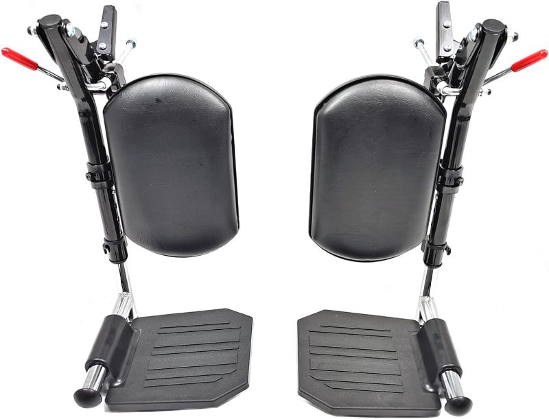 Photo 1 of Wheelchair Elevating Legrests with Padded Calf Pads, Composite Footplates, Fits Most Standard wheelchairs of All Brands. Wheelchair Parts,Same Functional Structure as LK3JELR,T94,(1Pr, Black)