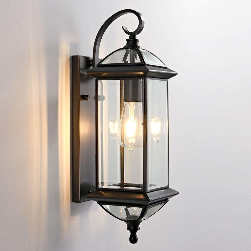 Photo 1 of Copper Outdoor Wall Lights 20" H Exterior Light Fixture Oil Rubbed Bronze Anti-Rust Wall Lantern Fixture Waterproof Wall Mount Porch Light for Garage Patio Doorway E26 Base Socket