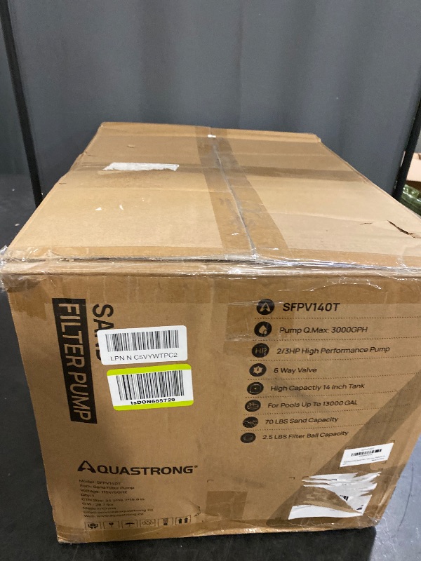 Photo 1 of AQUASTRONG 16in Sand Filter Pump for Above Ground Pool with Timer, 3/4 HP Pool Pumps Above Ground 3800 GPH for Pools up to 16000 GAL, Pool Filter with 6-Way Valve, Improved Circulation and Filtration