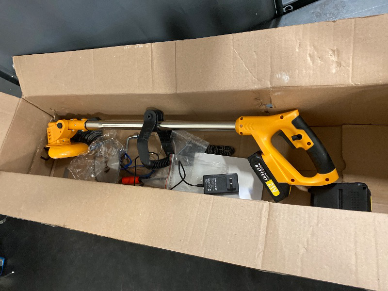 Photo 1 of Electric  Wacker with 2 20V Battery, 12" Weed Eater Battery Powered,4 in 1 Lightweight Cordless String Trimme, Brush Cutter for Lawn, Yard and Bush Trimming