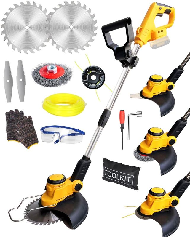 Photo 1 of Electric  Wacker with 2 20V Battery, 12" Weed Eater Battery Powered,4 in 1 Lightweight Cordless String Trimme, Brush Cutter for Lawn, Yard and Bush Trimming